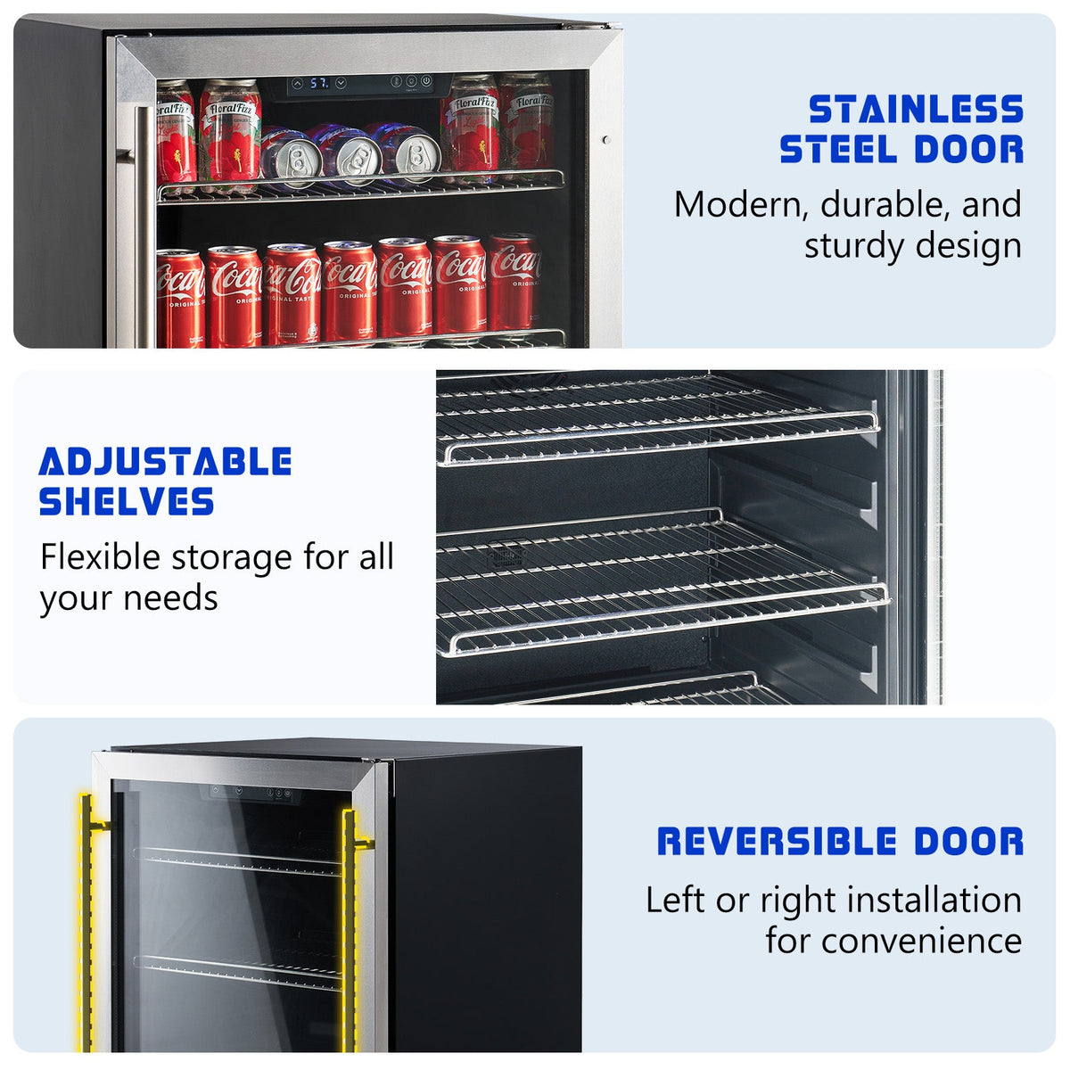 Beverage Refrigerator with Glass Door-24 Inch - Single Zone-Beverage Fridge