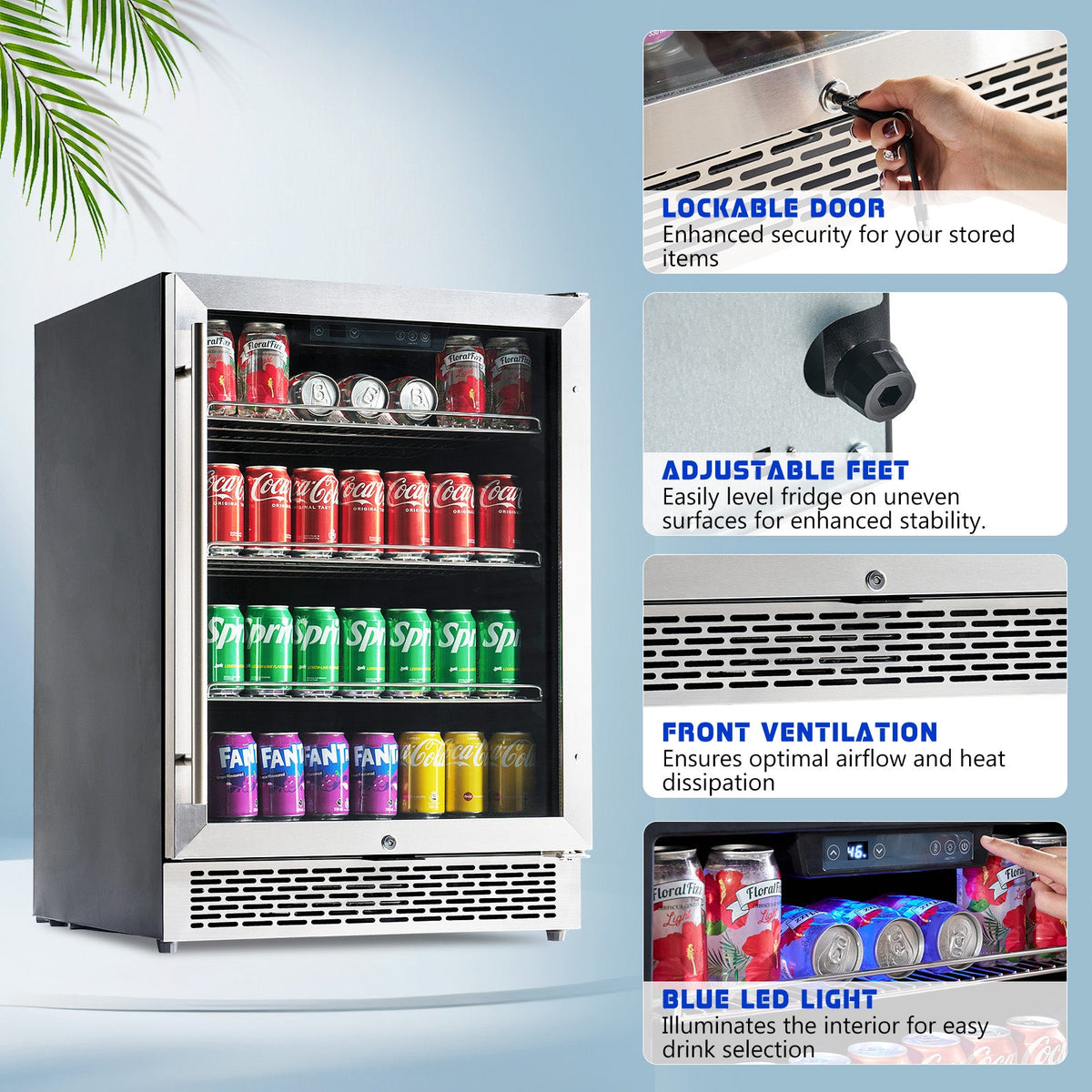 Beverage Refrigerator with Glass Door-24 Inch - Single Zone-Beverage Fridge