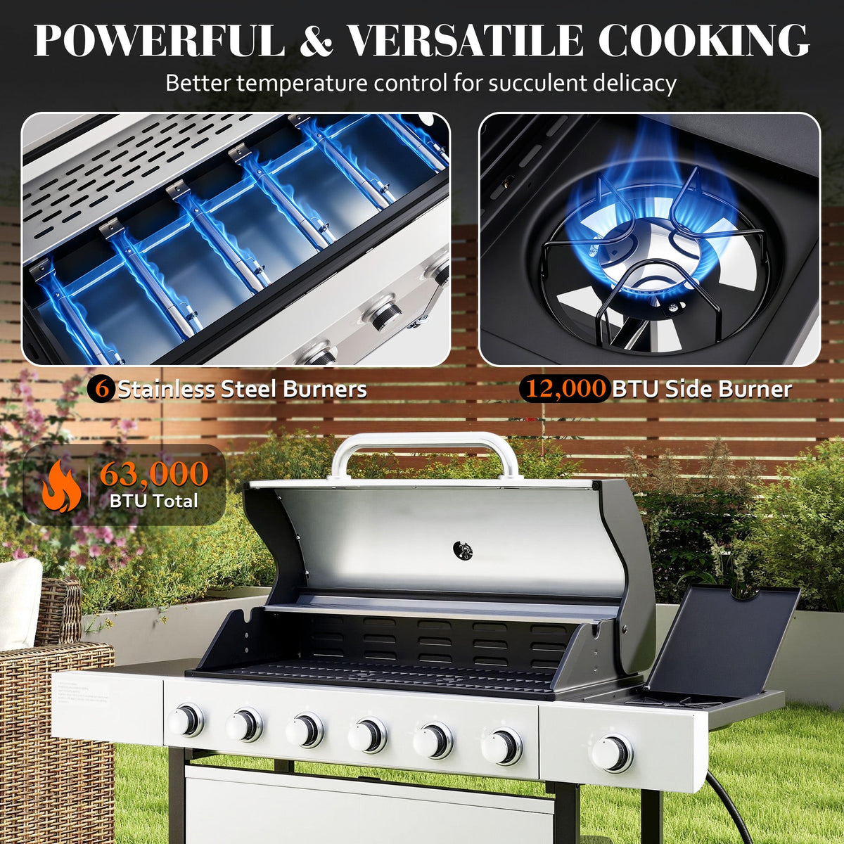 6-Burner Propane Grill Cart