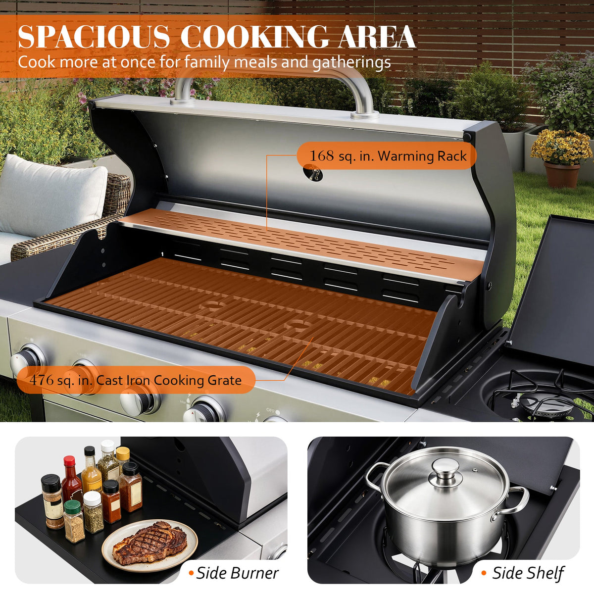 6-Burner Propane Grill Cart