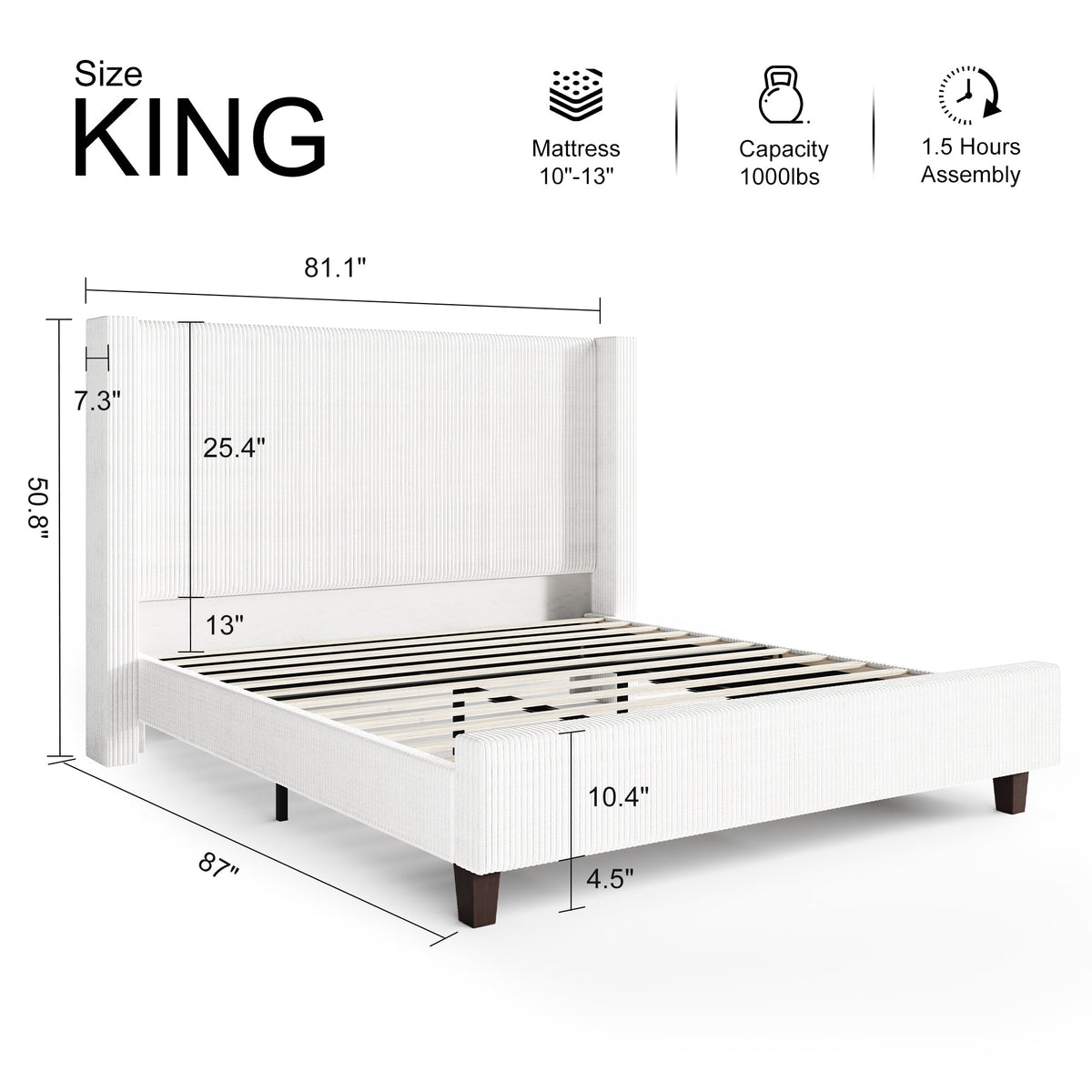 Rayes 50.8" Bed Frame Amerlife