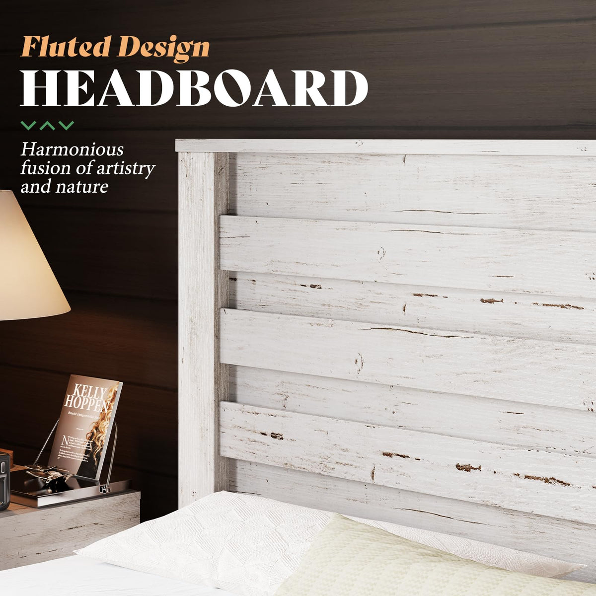 3 Piece Bedroom Set-Q-Distressed White
