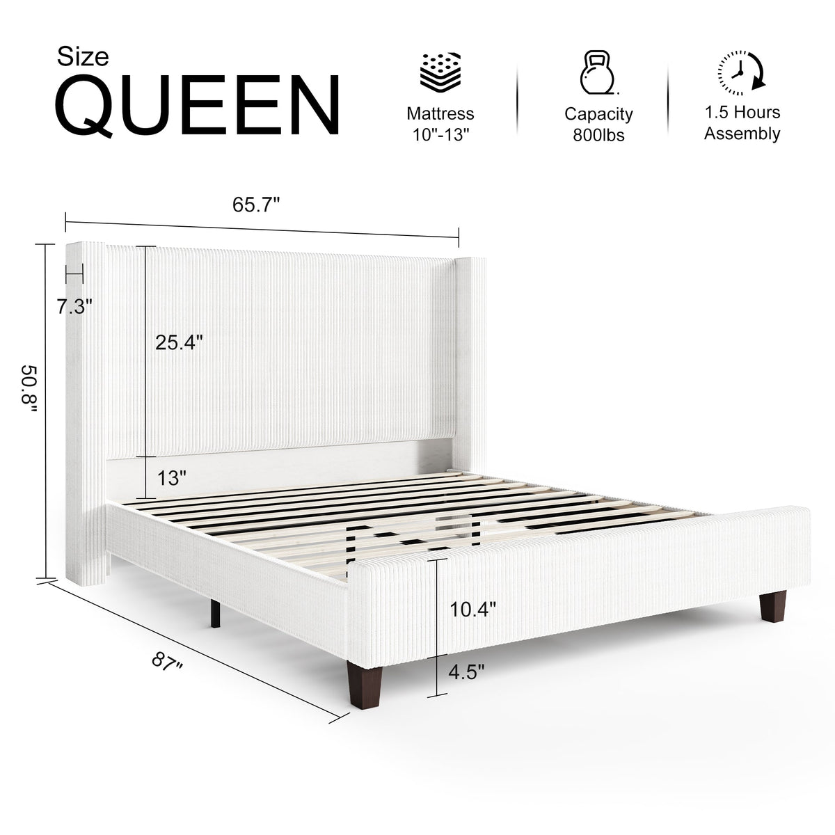 Rayes 50.8" Bed Frame Amerlife