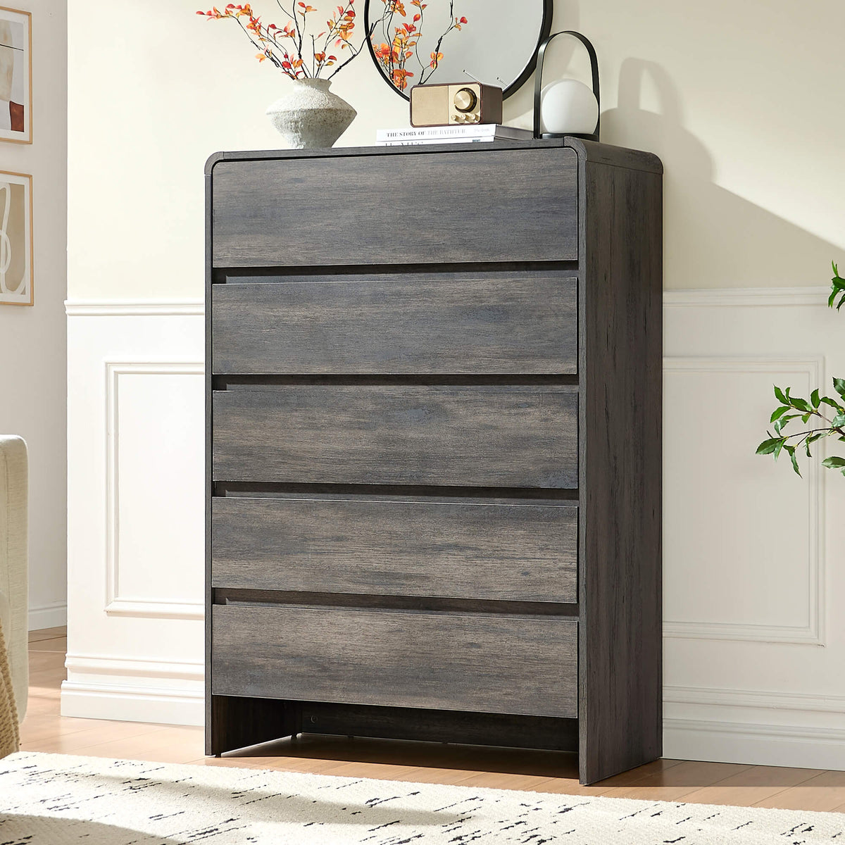 Garyon Modern 5-Drawer Storage Dresser _Black