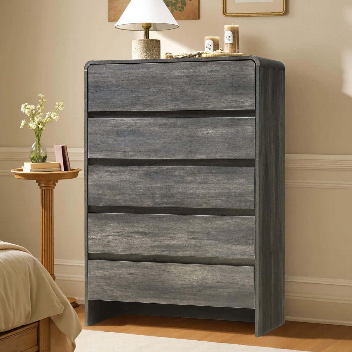 Garyon Modern 5-Drawer Storage Dresser _Black