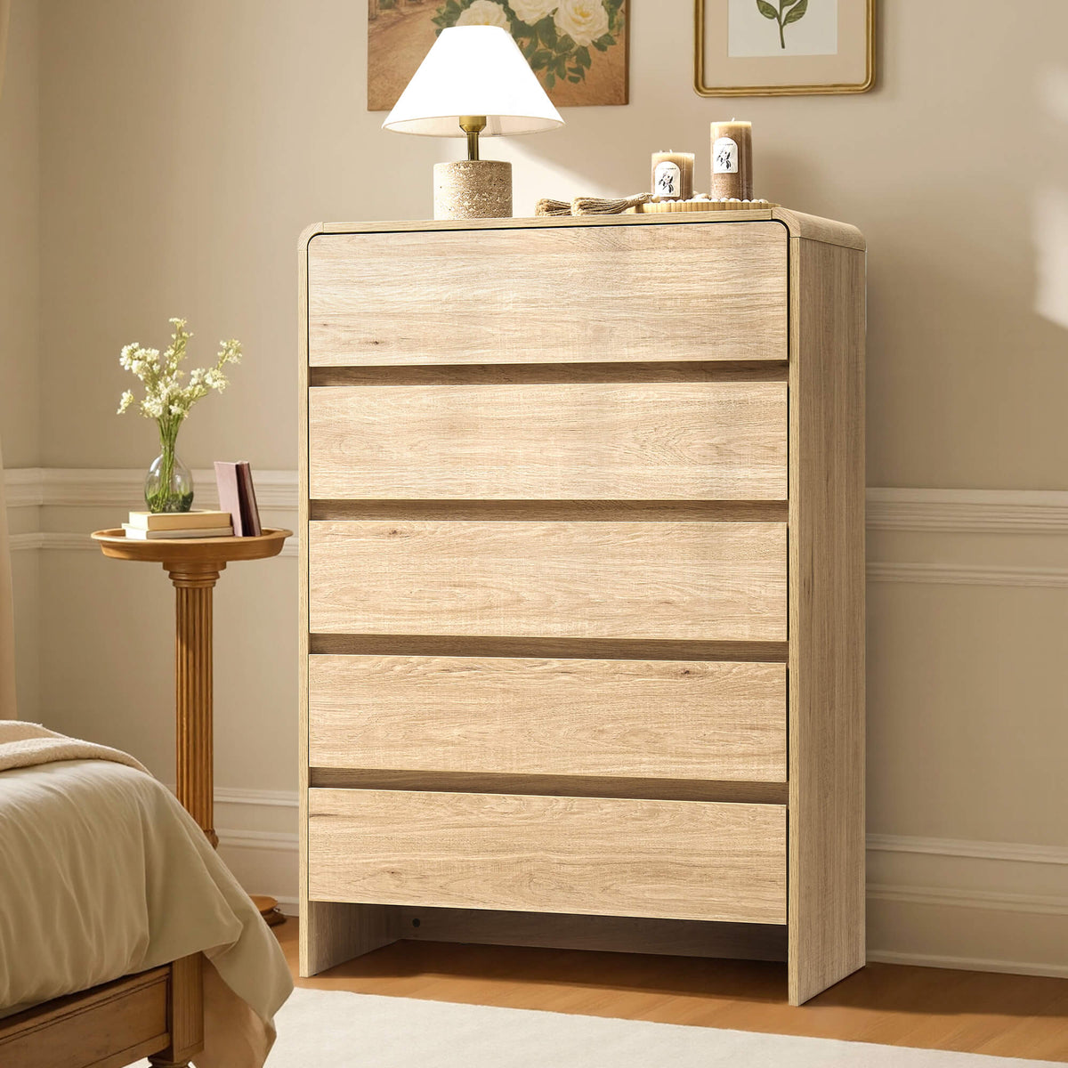 Garyon Modern 5-Drawer Storage Dresser _Light Oak