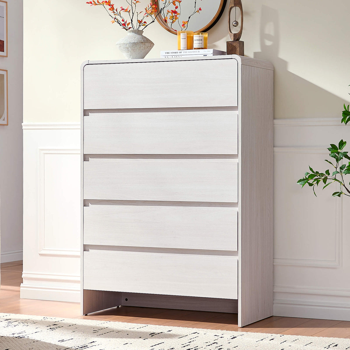 Garyon Modern 5-Drawer Storage Dresser _White