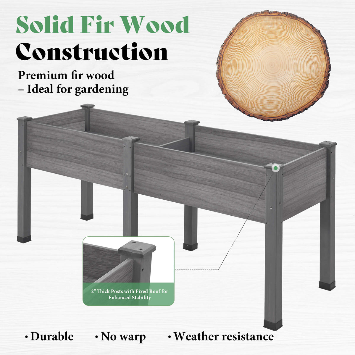 Flowerdom Elevated Wood Planter Box Amerlife