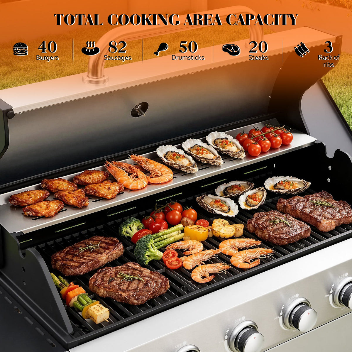 6-Burner Propane Grill Cart