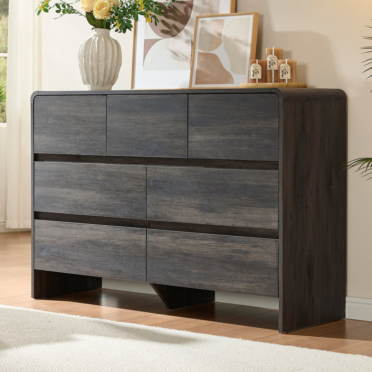 Garyon Modern 7-Drawer Storage Dresser _Black