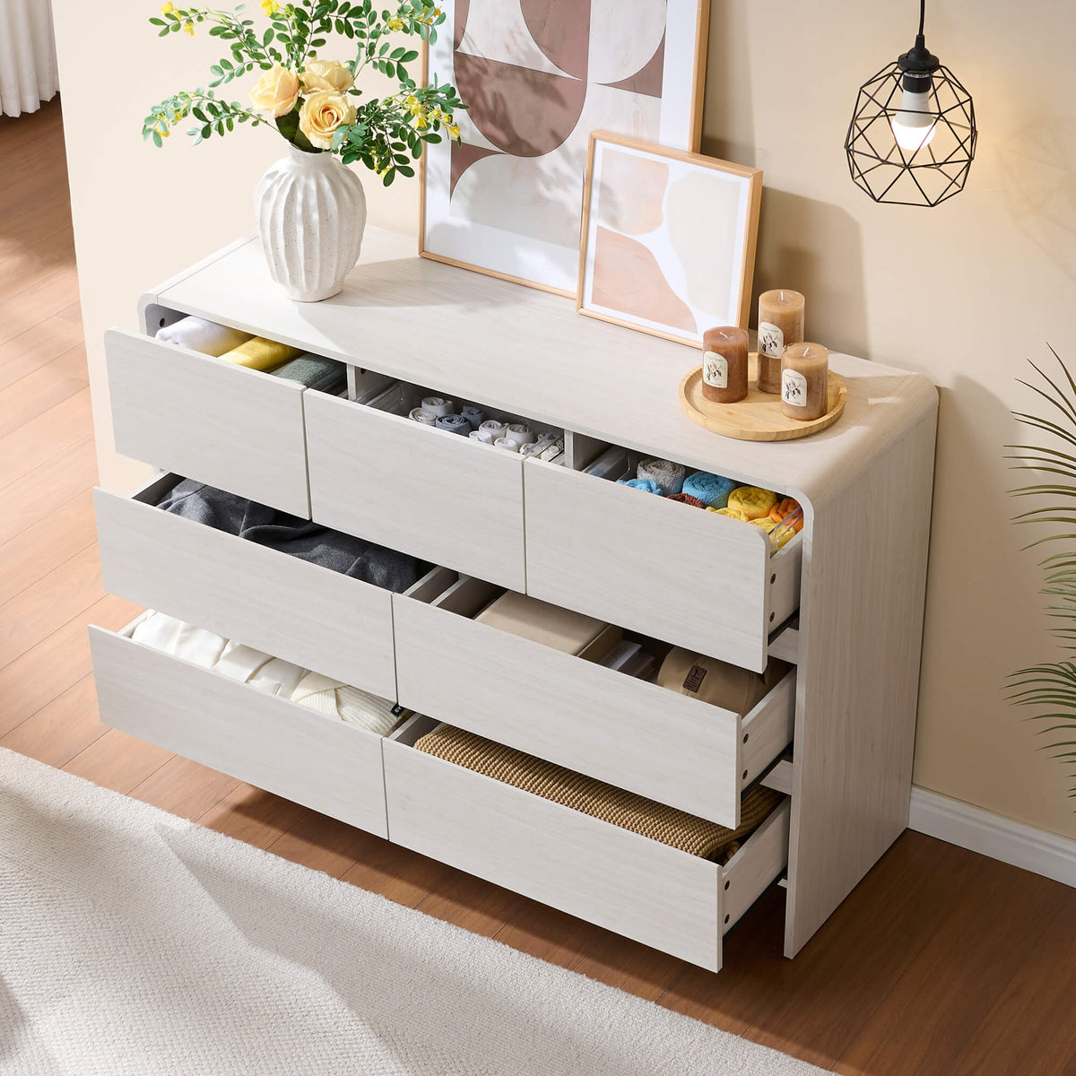Garyon Modern 7-Drawer Storage Dresser _White