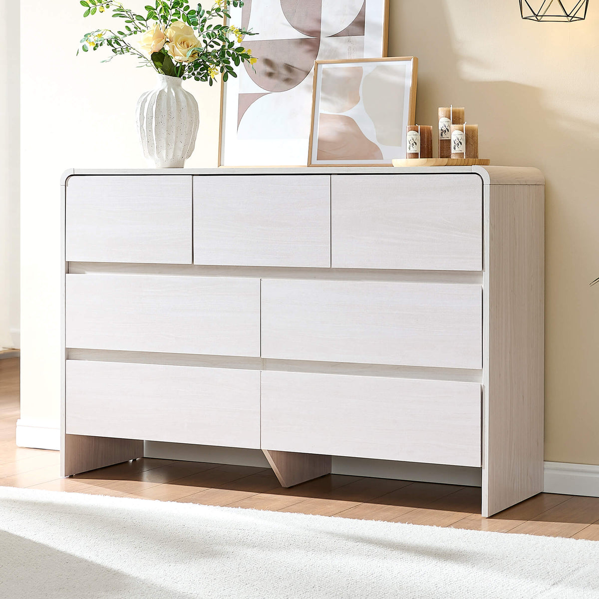 Garyon Modern 7-Drawer Storage Dresser _White