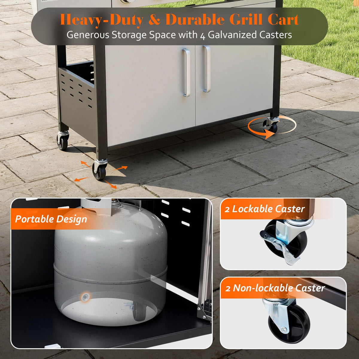 6-Burner Propane Grill Cart