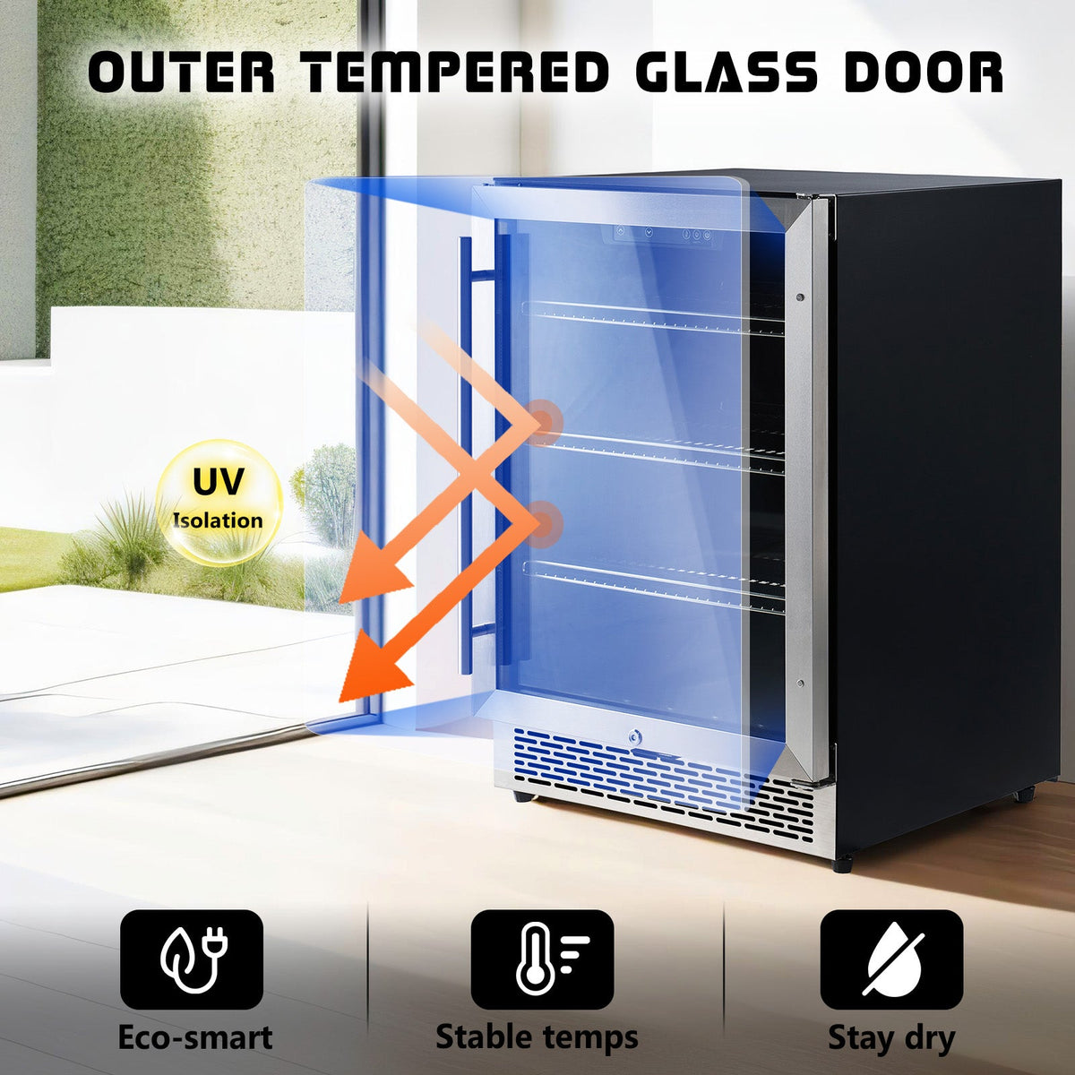 Beverage Refrigerator with Glass Door-24 Inch - Single Zone-Beverage Fridge