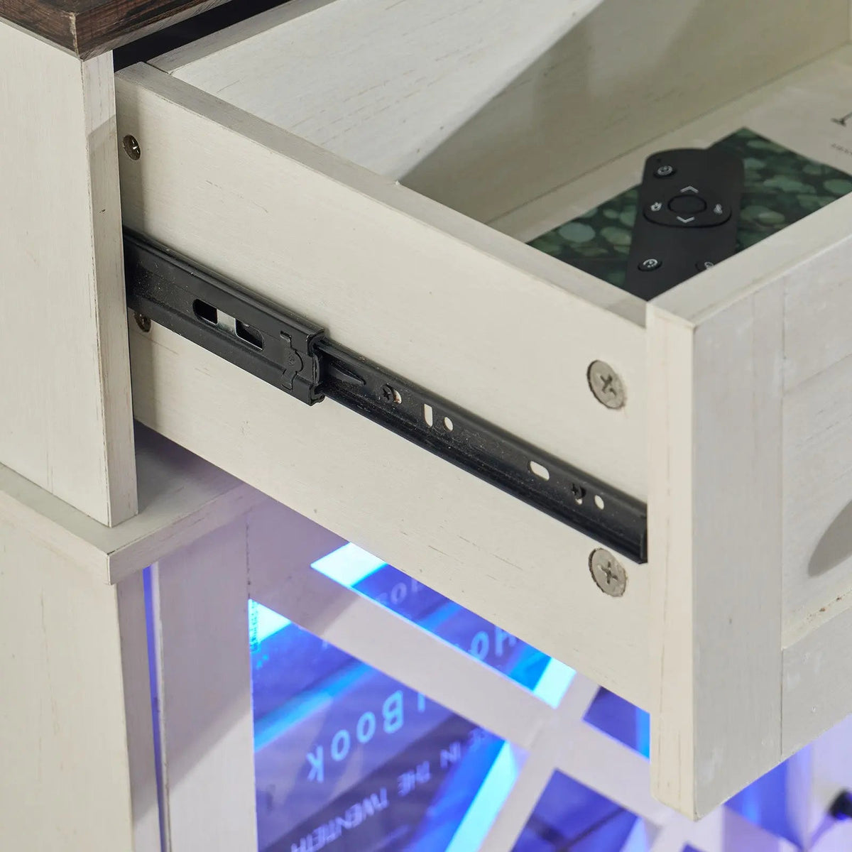 Austin 70" Fireplace TV Stand - Barnwood White