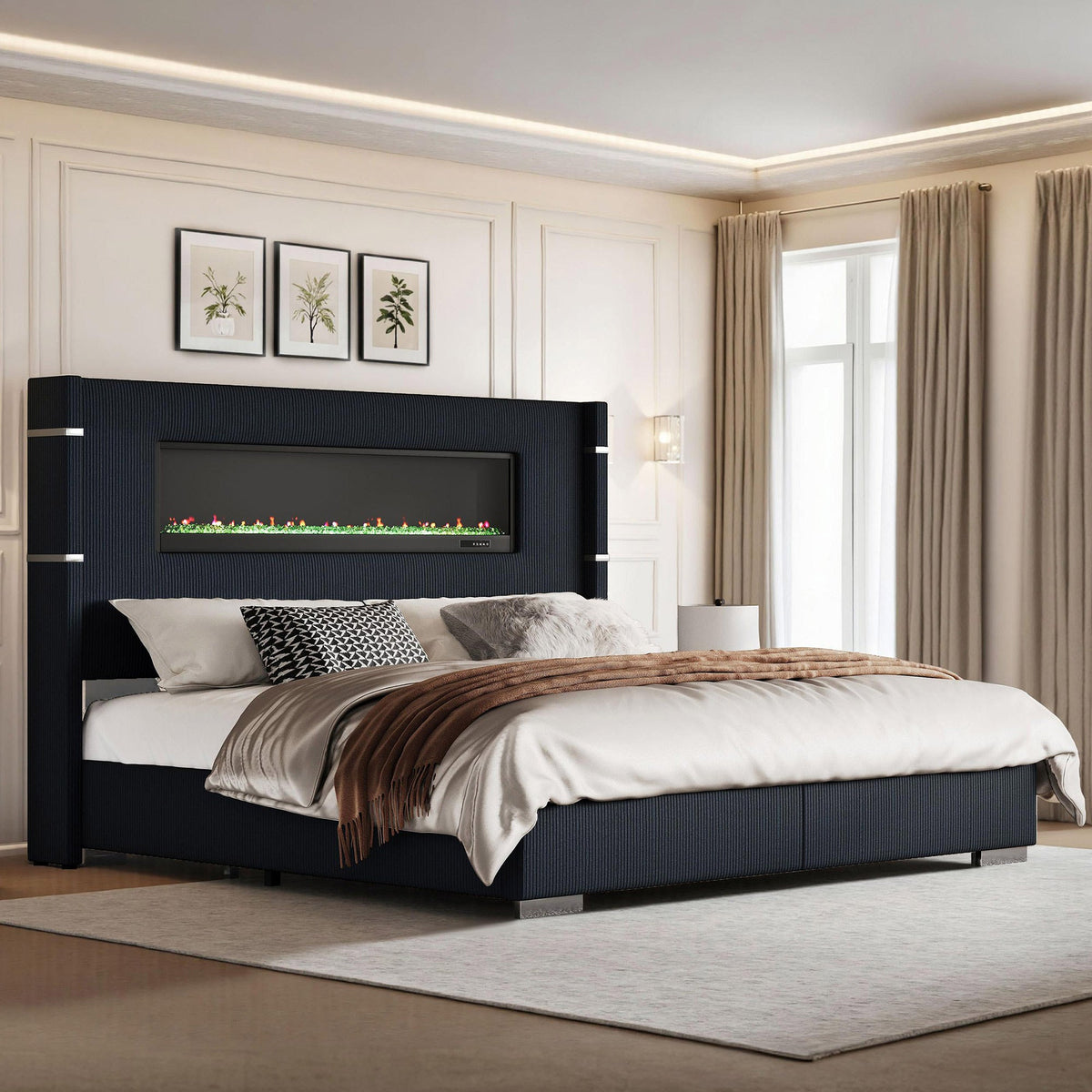 Chambers Bed Frame with Fireplace Amerlife-KH