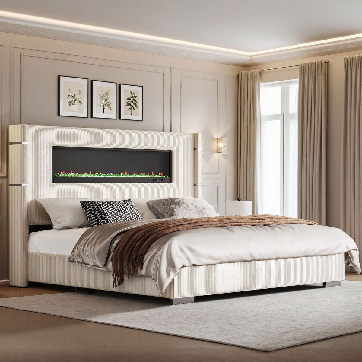 Chambers Bed Frame with Fireplace Amerlife-KM