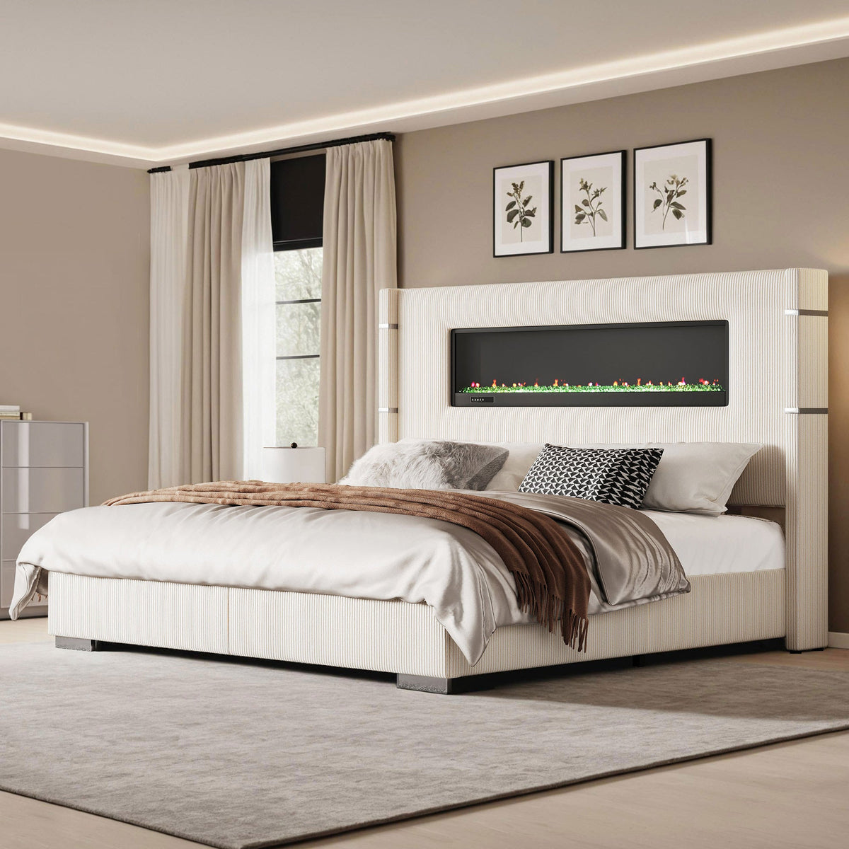 Chambers Bed Frame with Fireplace Amerlife-QM