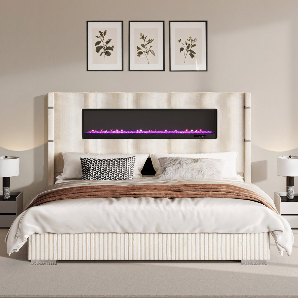 Chambers Bed Frame with Fireplace Amerlife-QM