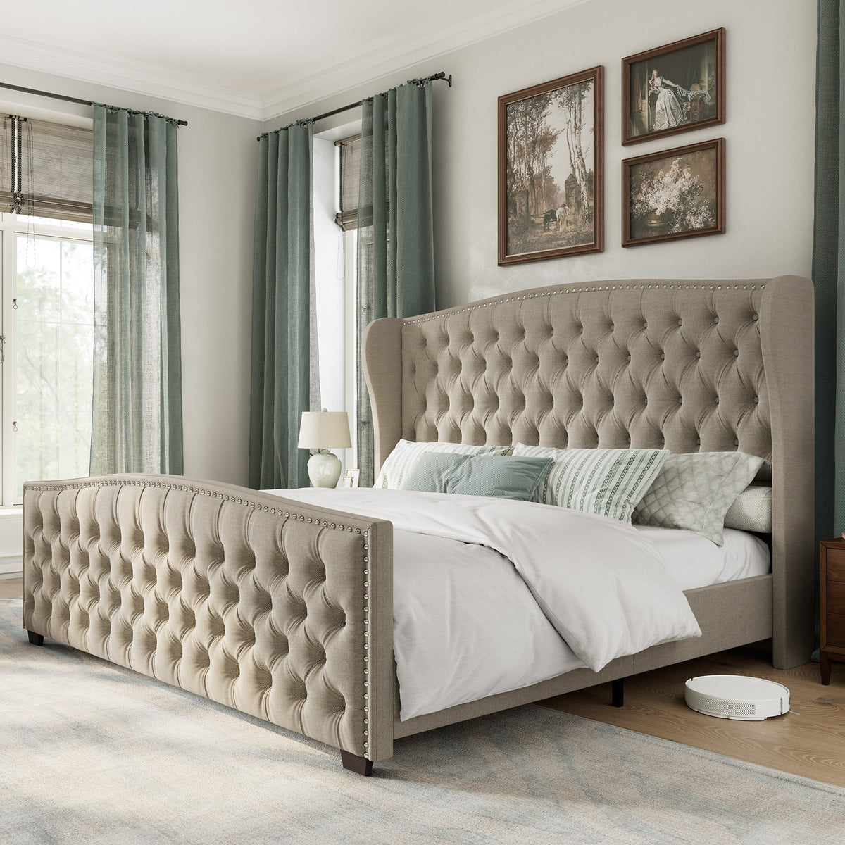 McCarthy California King Bed Frame Amerlife Beige