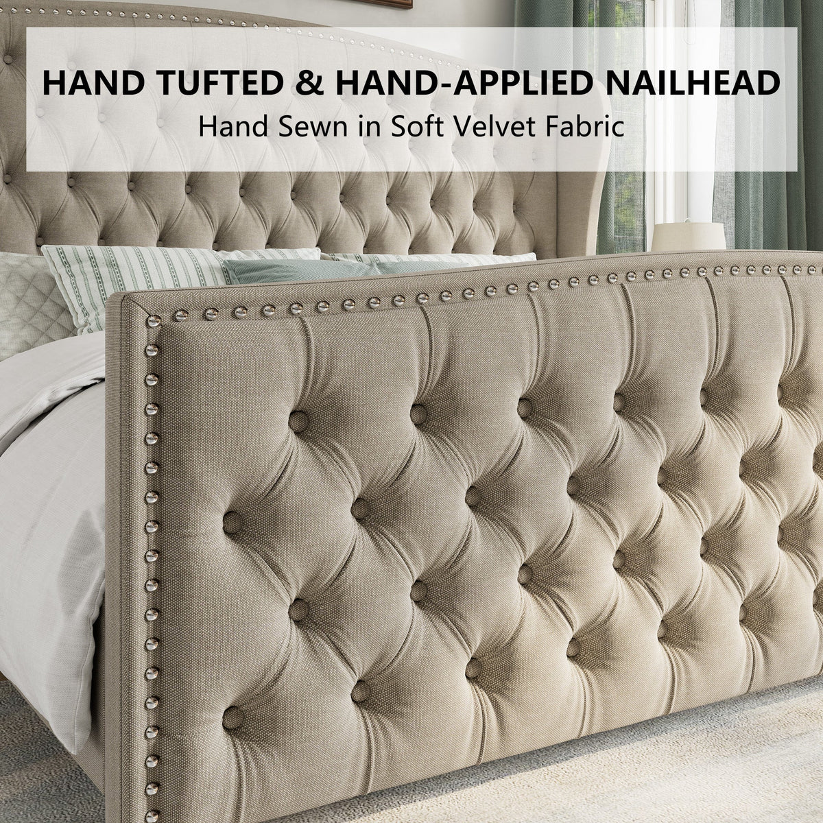 McCarthy California King Bed Frame Amerlife Beige