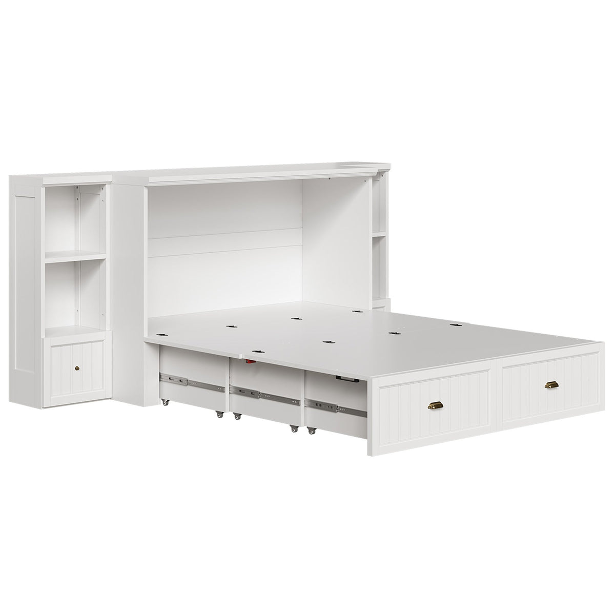 Slat Farmhouse Murphy Bed Amerlife Full / White