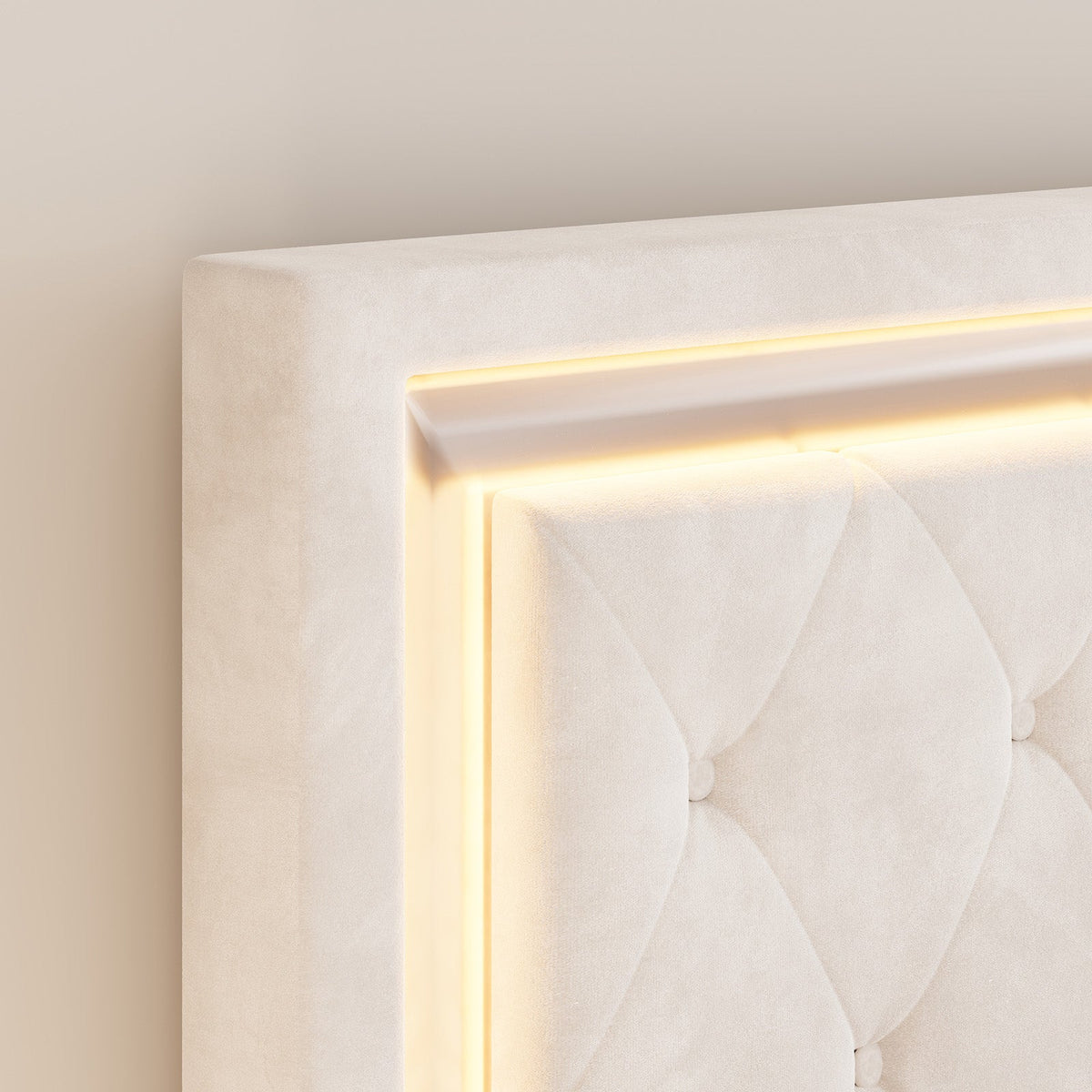 Hues LED Bed Frame-T-CREAM