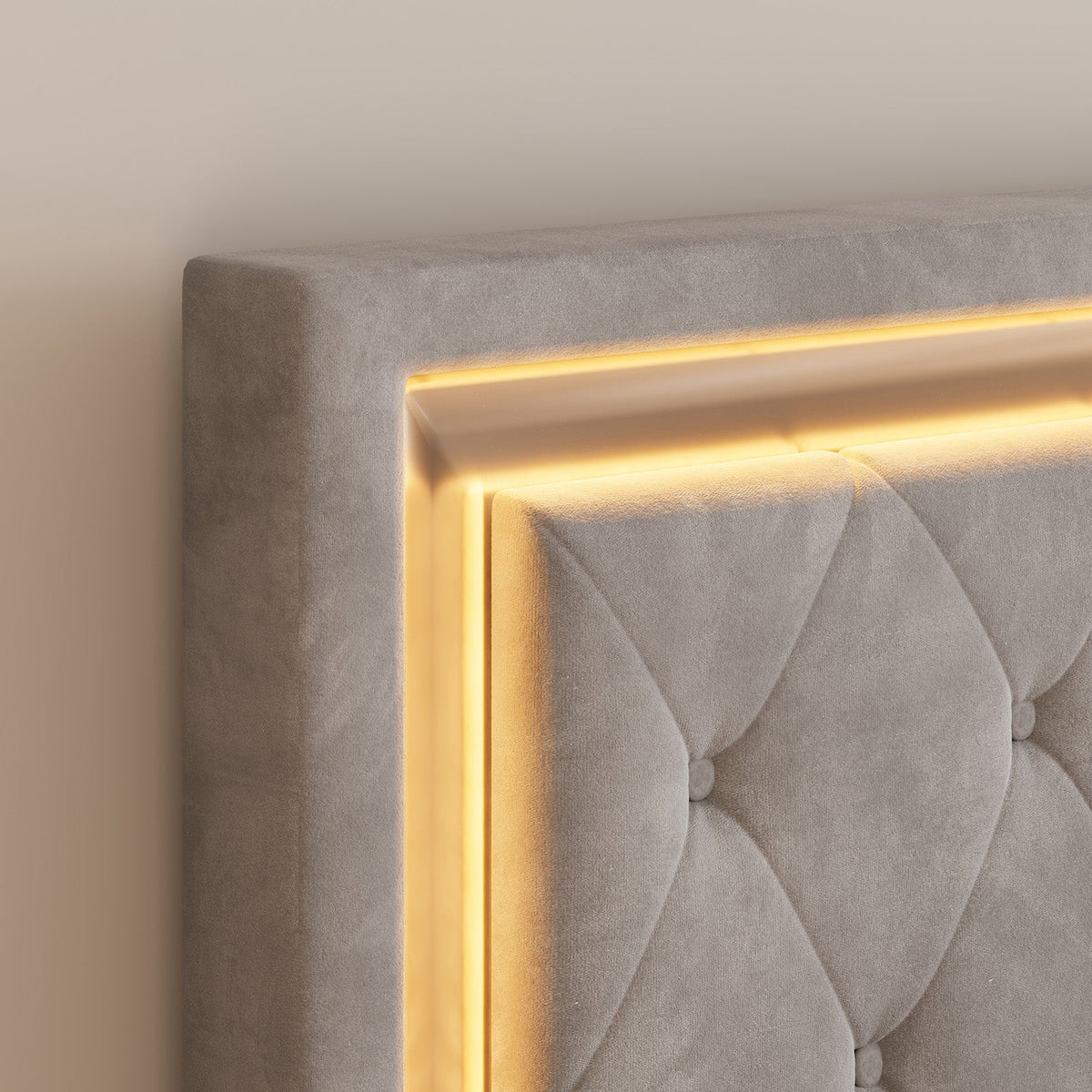 Hues LED Bed Frame-T-GREY