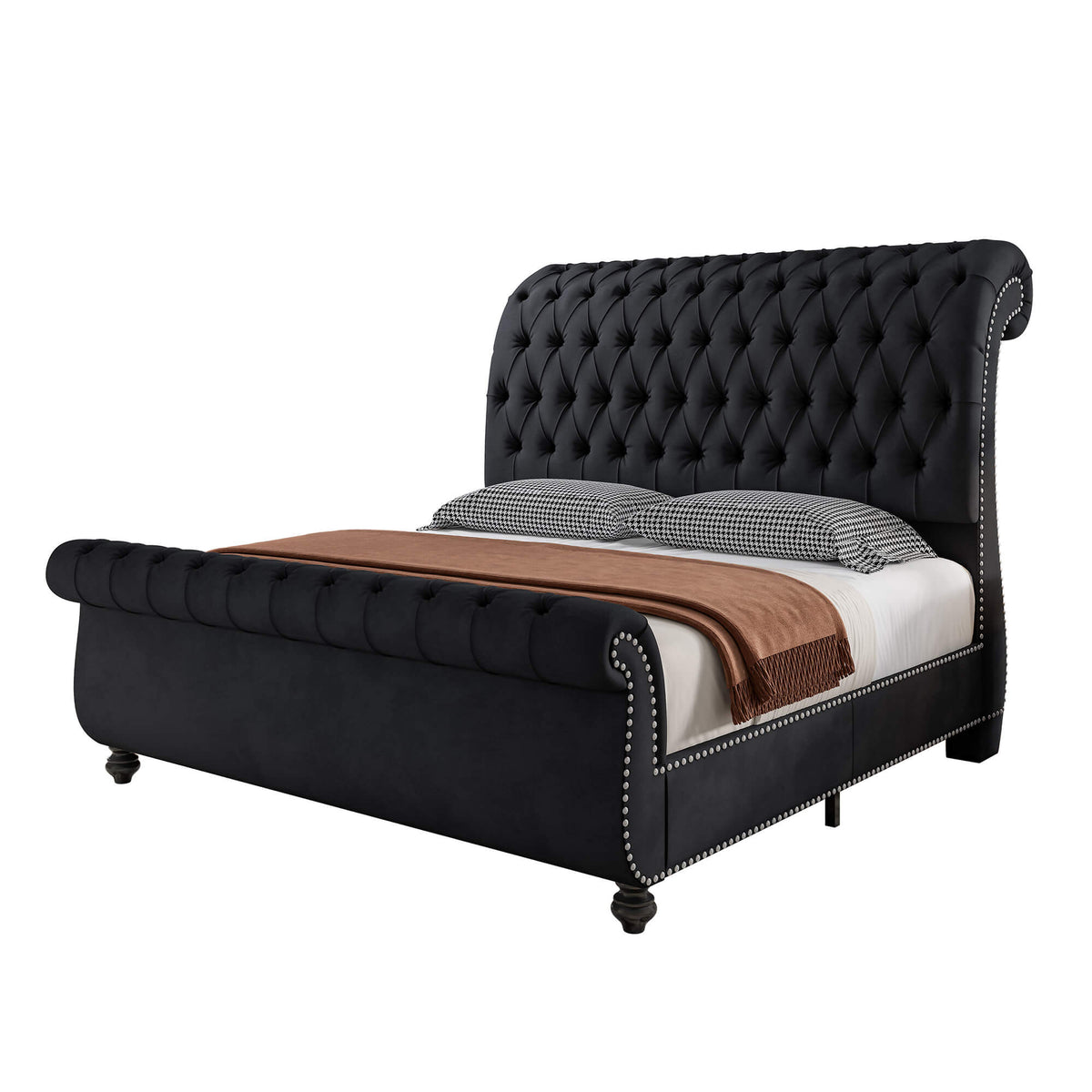 Windsor Sleigh Bed Frame -Black