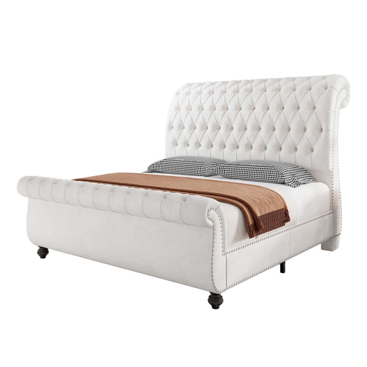 Windsor Sleigh Bed Frame -White