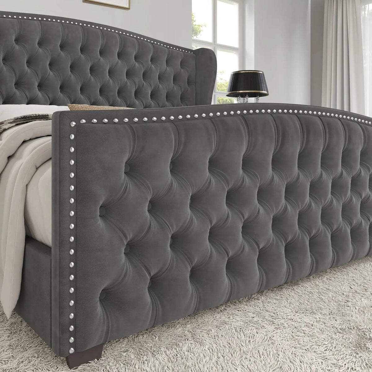 McCarthy California King Bed Frame Amerlife Grey