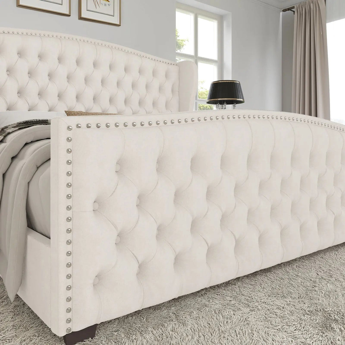 McCarthy California King Bed Frame Amerlife Cream