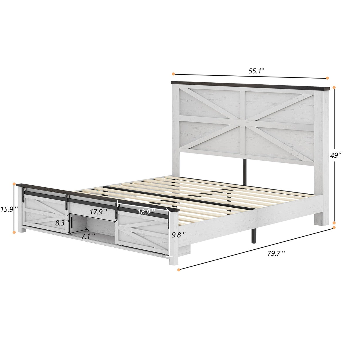 Barrow Bed Frame - Full / White