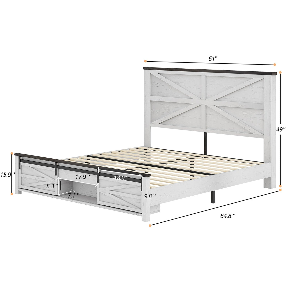 Barrow Bed Frame - Queen / White