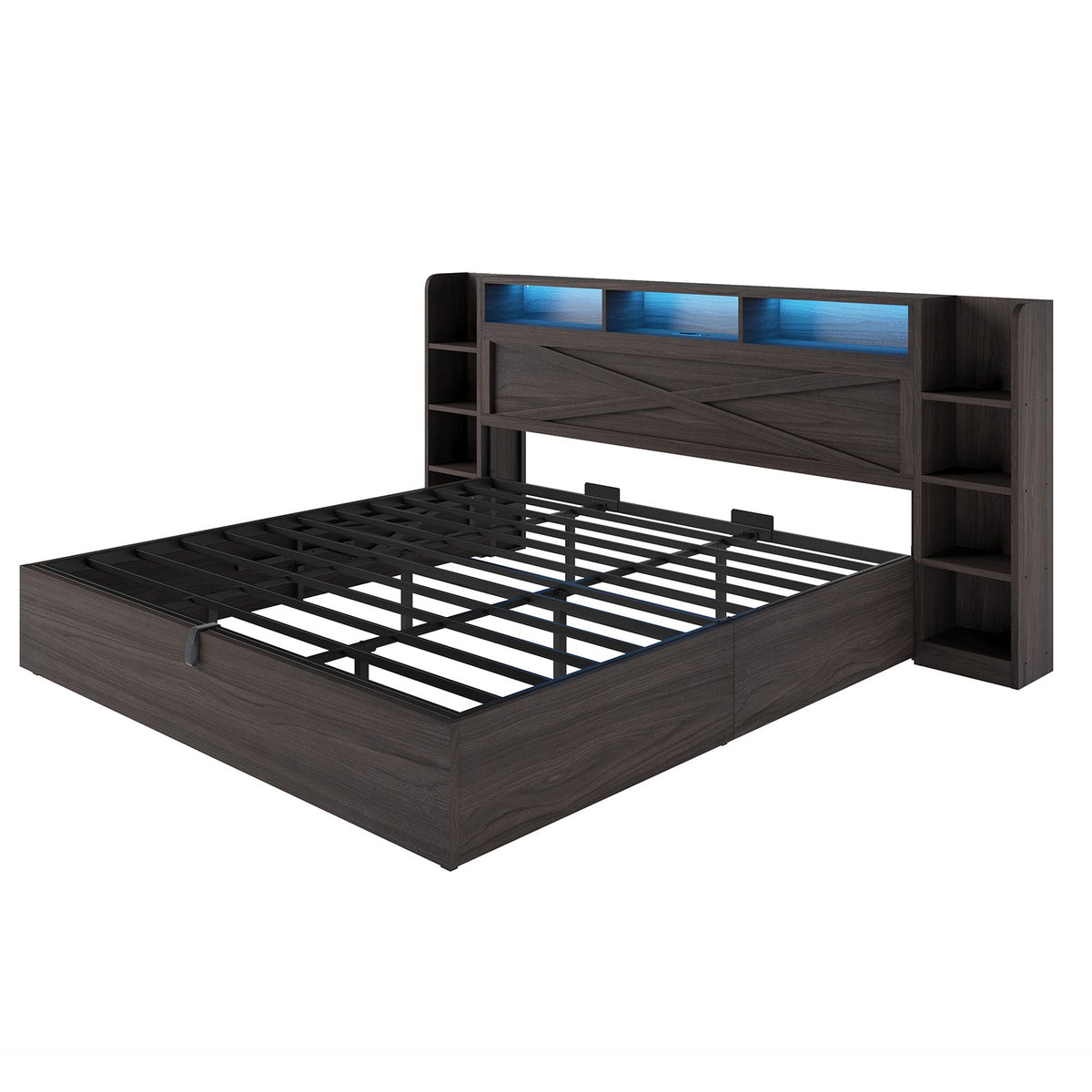 Porter Hydraulic Storage Bed Frame - King / Dark Oak