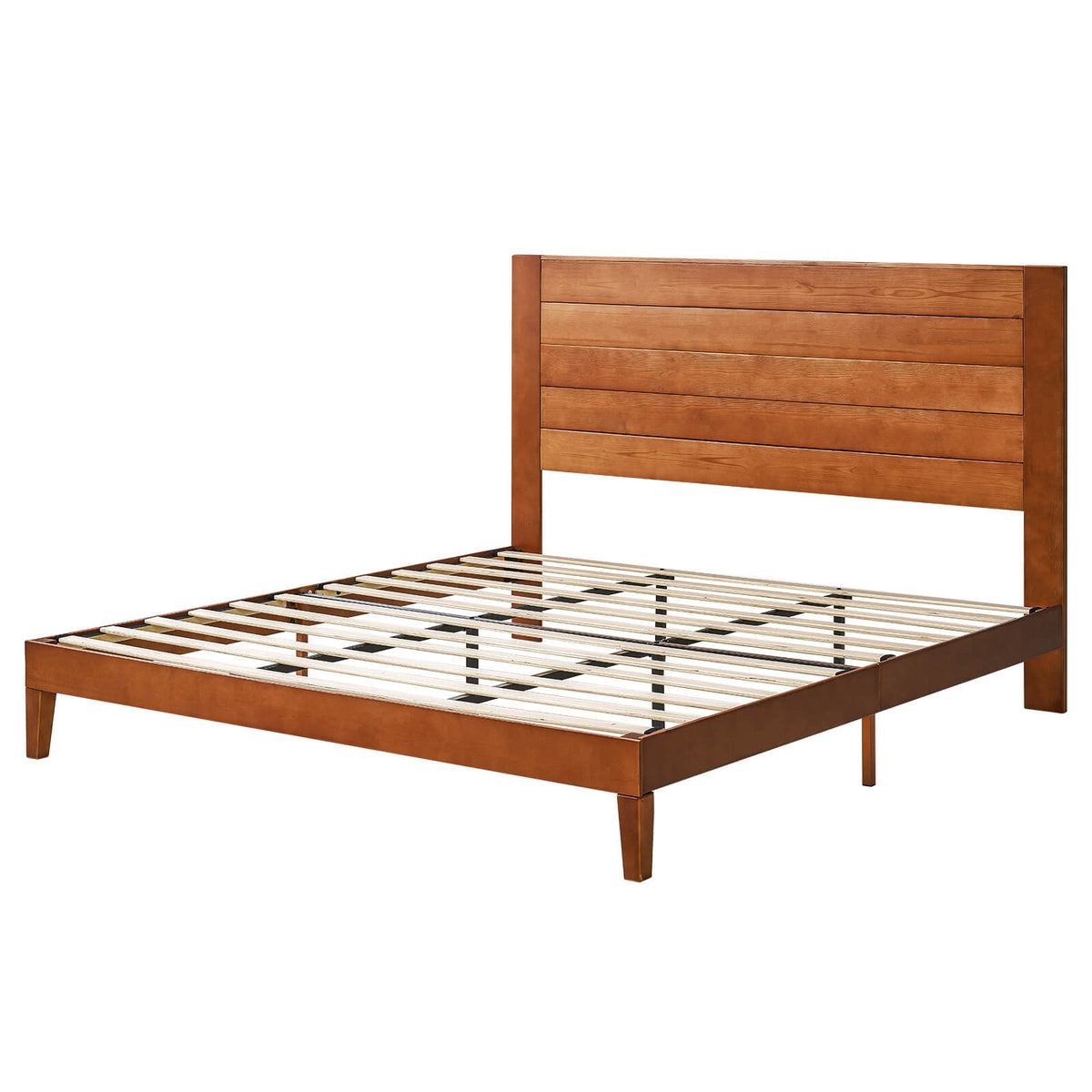 Fremont King Solid Wood Bed Frame -Light Brown