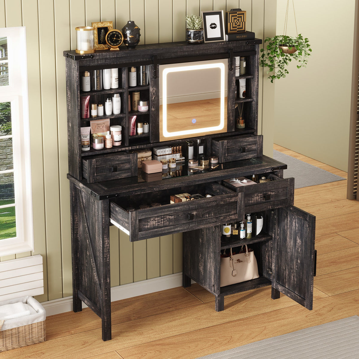 Bourton 42 Makeup Vanity - Black