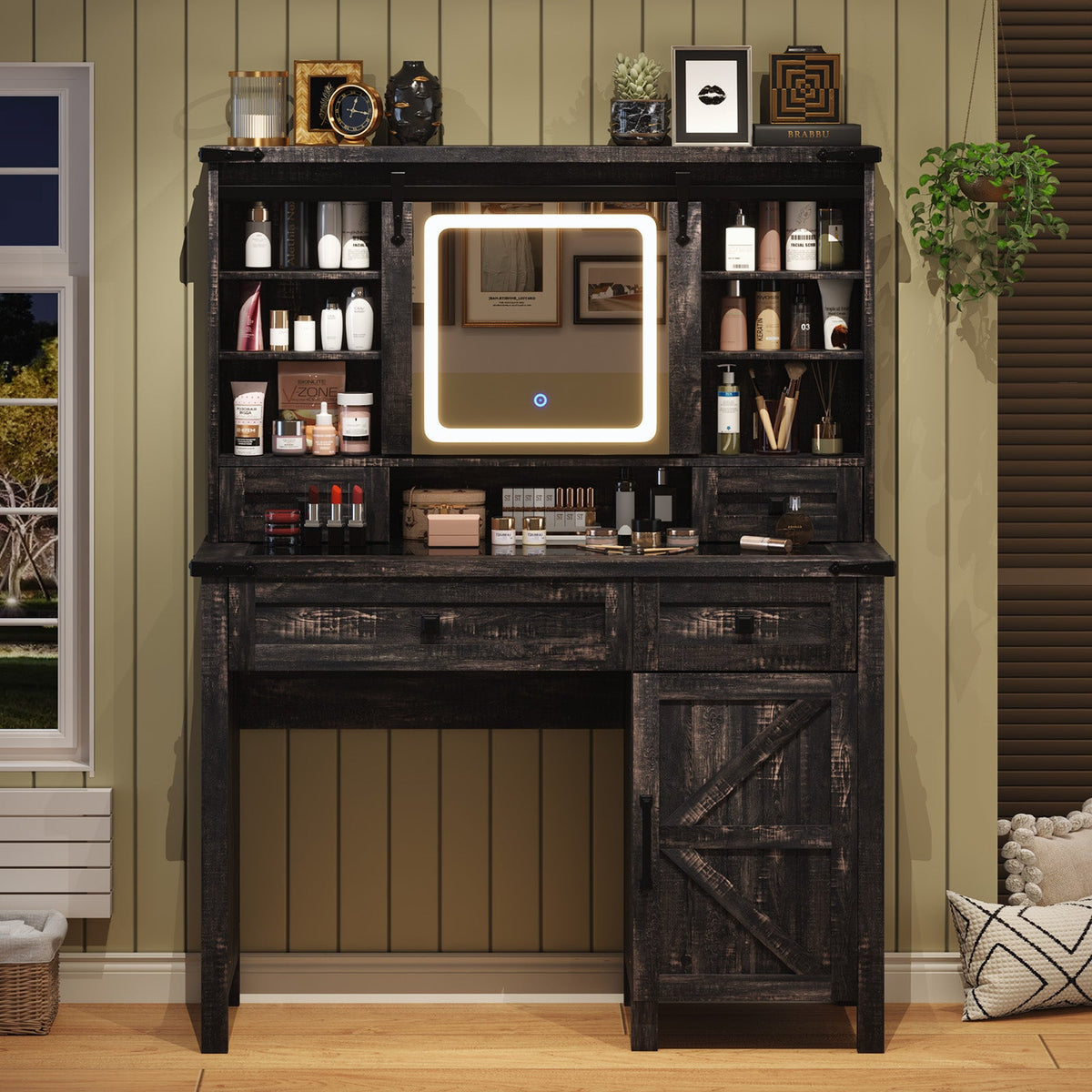 Bourton 42 Makeup Vanity - Black