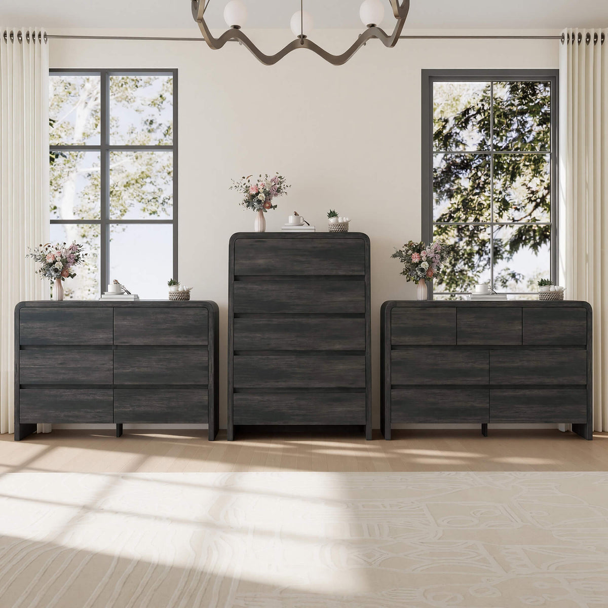 Garyon Modern Bedroom Furniture Set -5+6+7LightOak