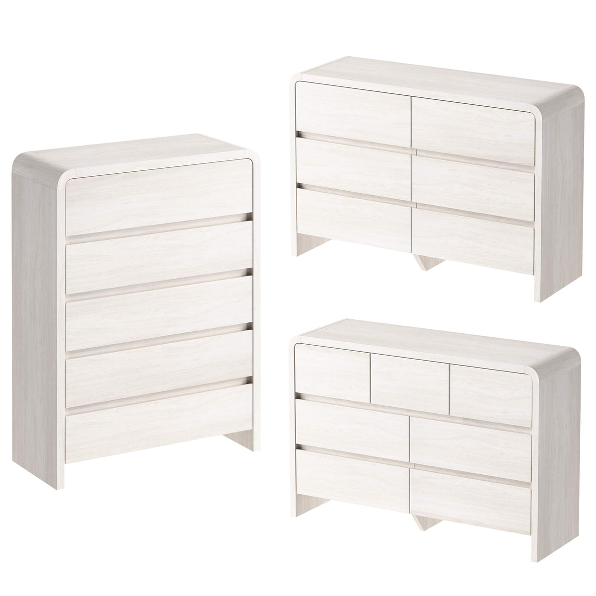 Garyon Modern Bedroom Furniture Set -5+6+7White
