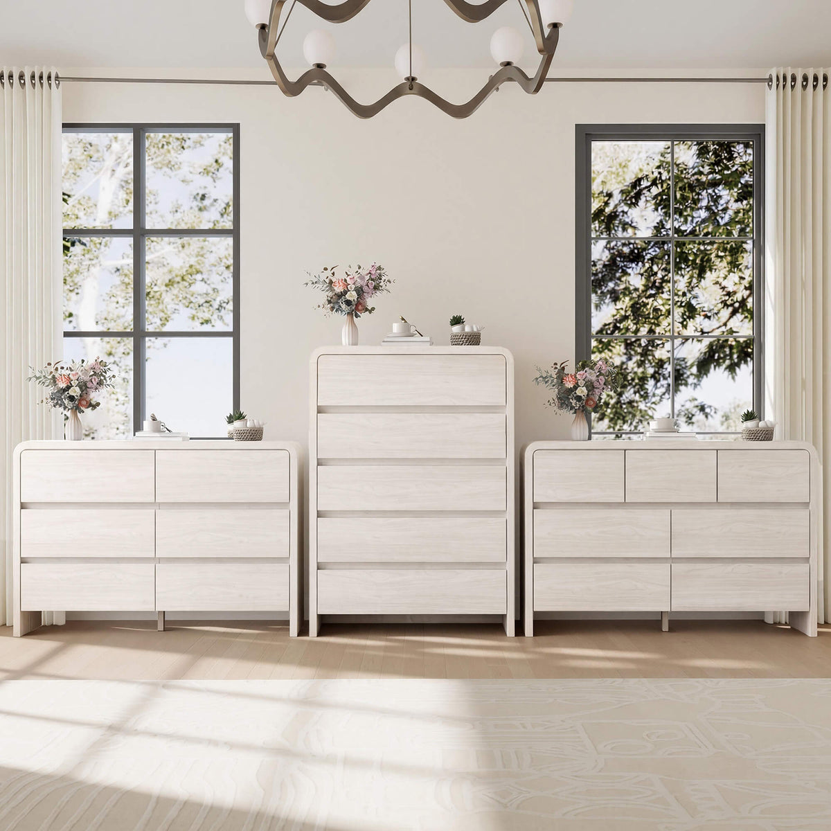 Garyon Modern Bedroom Furniture Set -5+6+7White