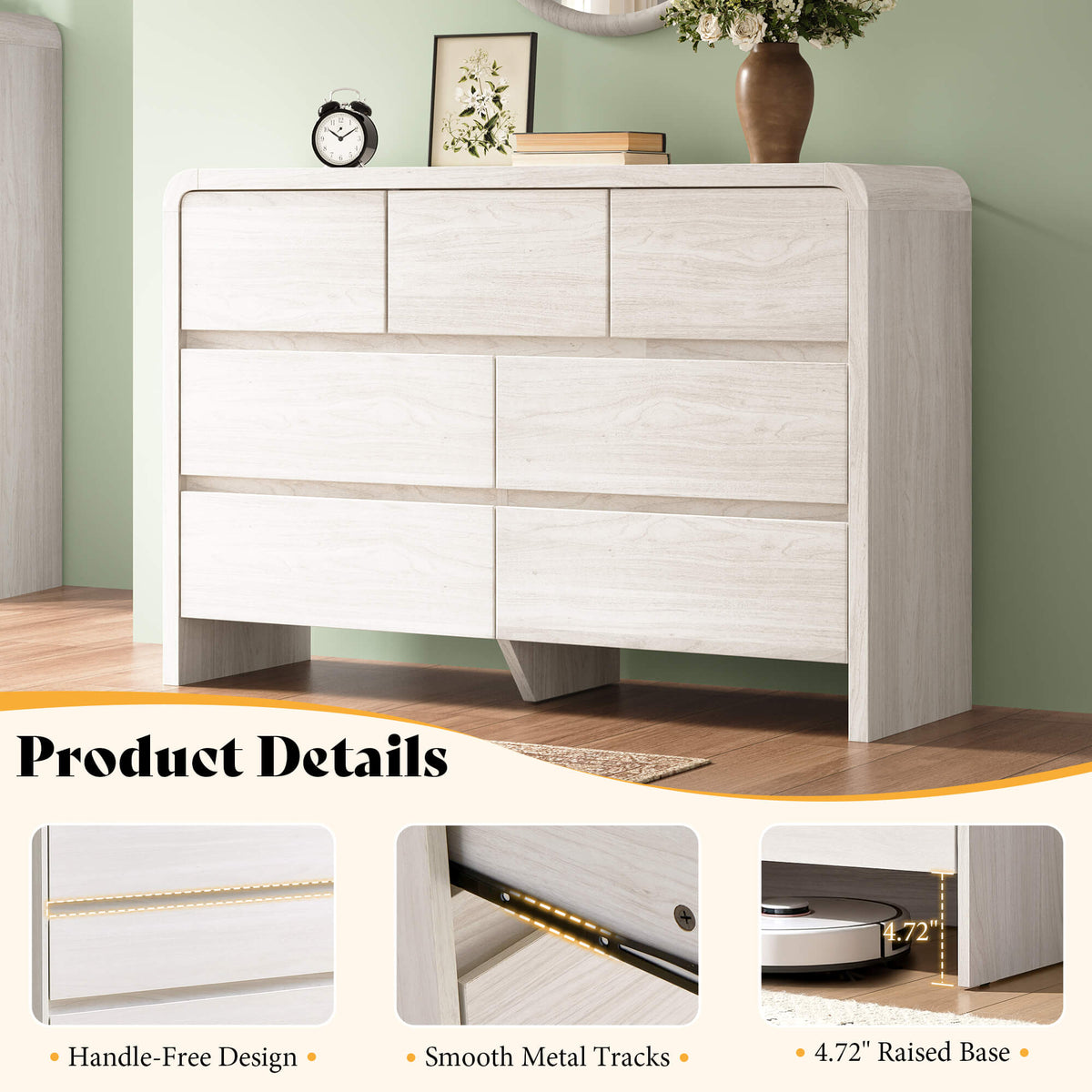 Garyon Modern Bedroom Furniture Set -7+2White