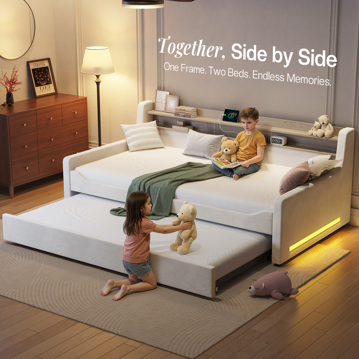 Bouff Bed Frame - Cream