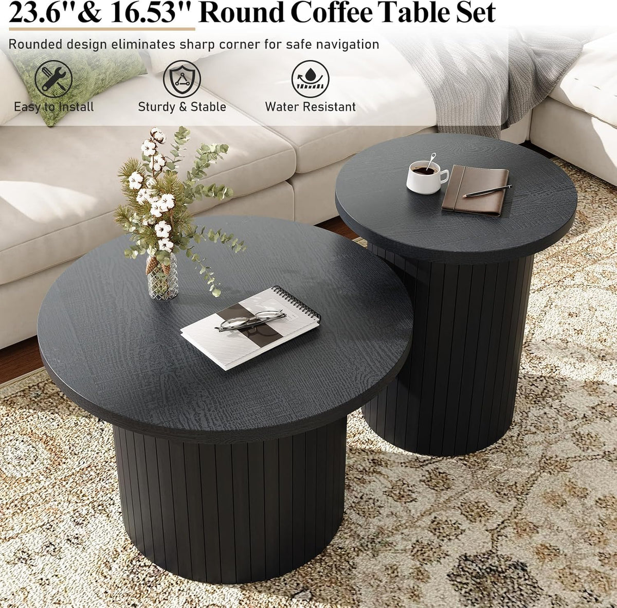 Briar Coffee-Table Textured Black