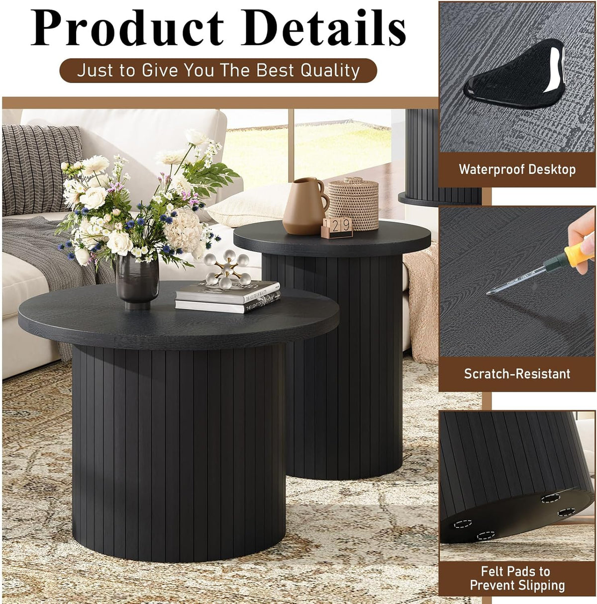 Briar Coffee-Table Textured Black
