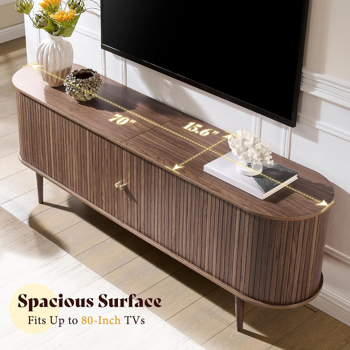 Briar 70" Mid Century TV Stand - Walnut