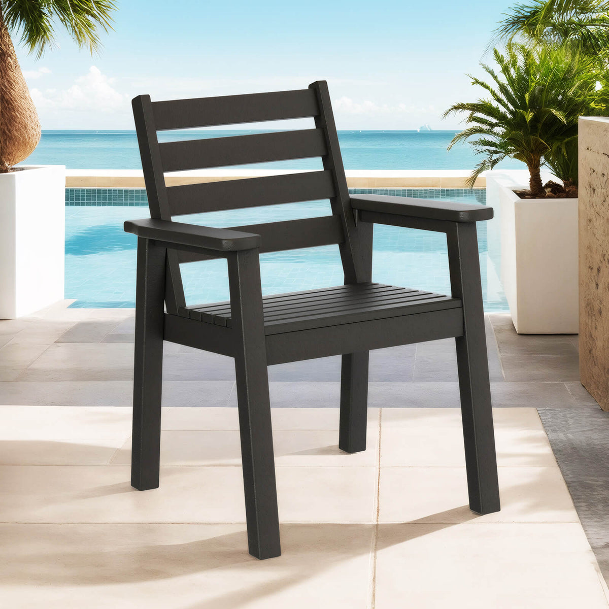 Beverly 7-Piece Outdoor Dining Table Set - Black