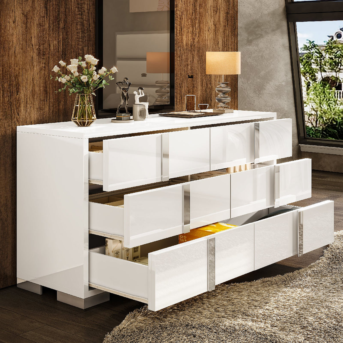 Lena 6-Drawers Dresser - White