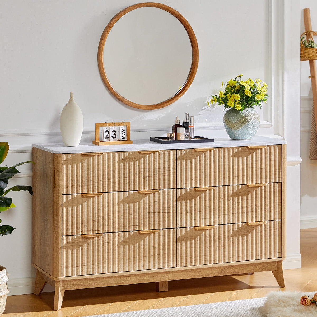 Cropredy 6-Drawers Dresser - Natural Oak