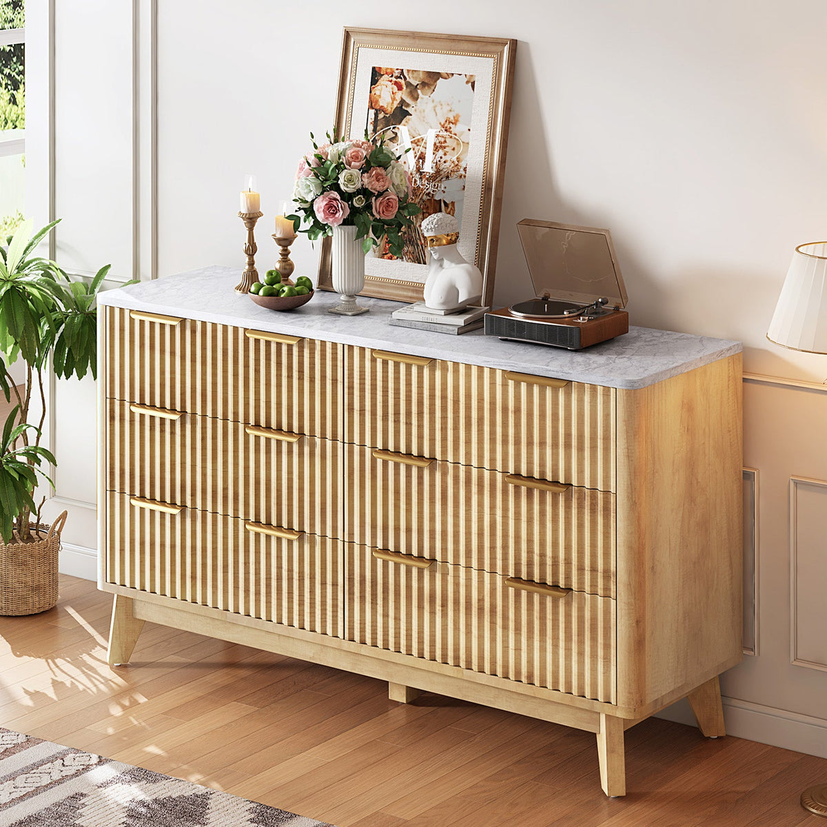 Cropredy 6-Drawers Dresser - Natural Oak